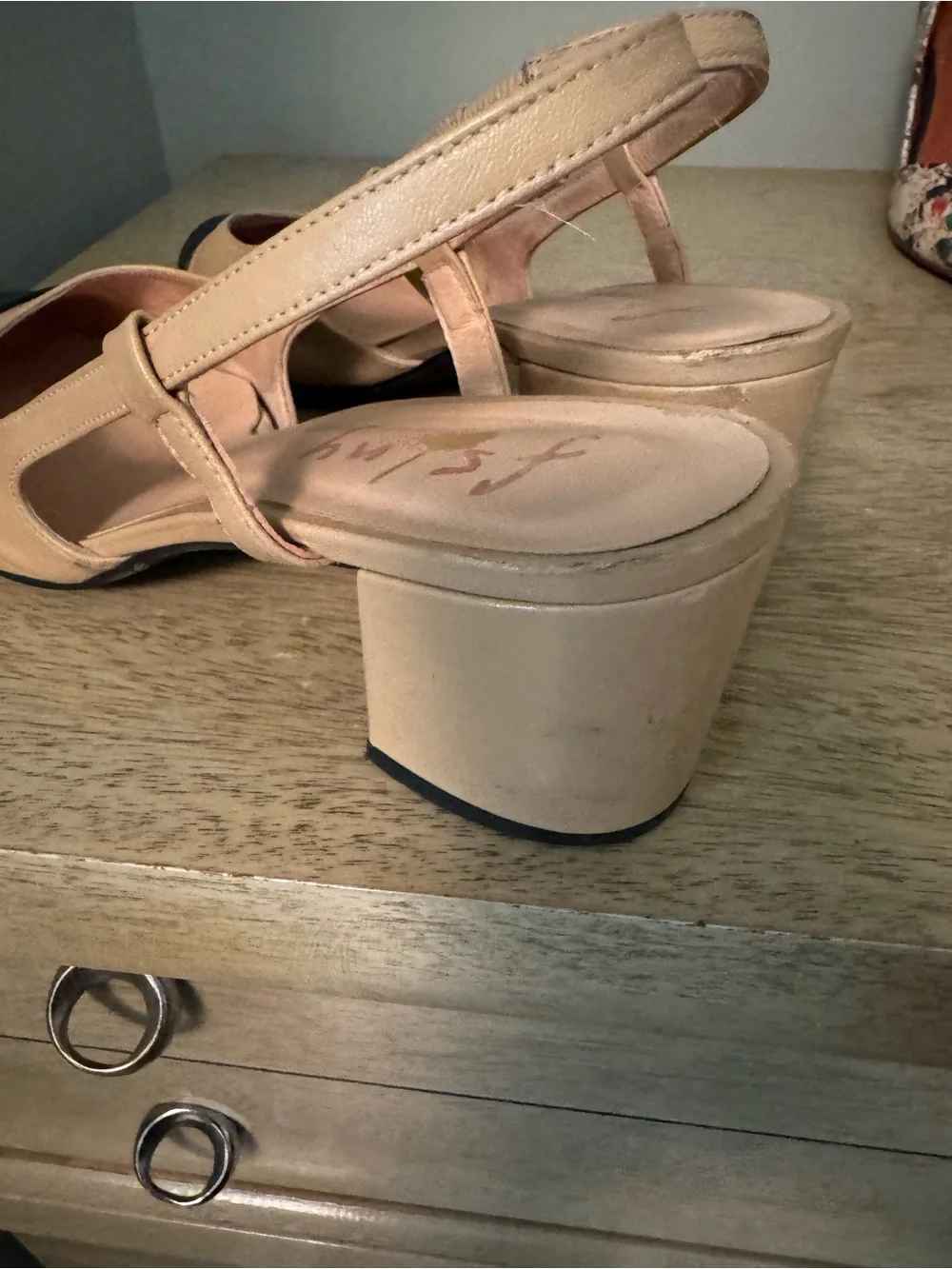 French Sole Nude and Black Cap-Toe Slingback Heels